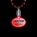 Flashing Illuminated Red Oval Charm w/ Mardi Gras Beads